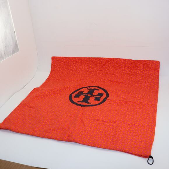 Tory Burch Large Orange Geometric Logo Dust Bag 21X21 - Picture 1 of 2